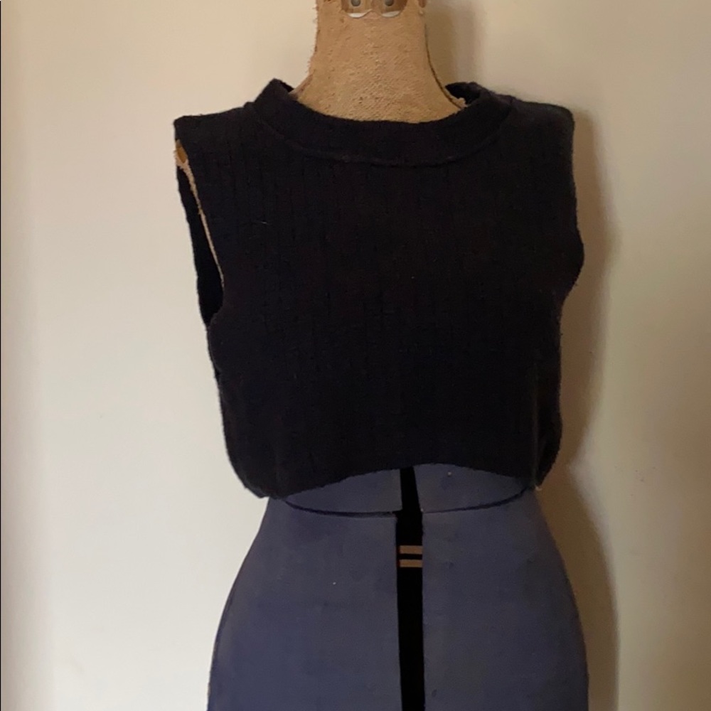 Never Worn cropped alpaca blend Vest